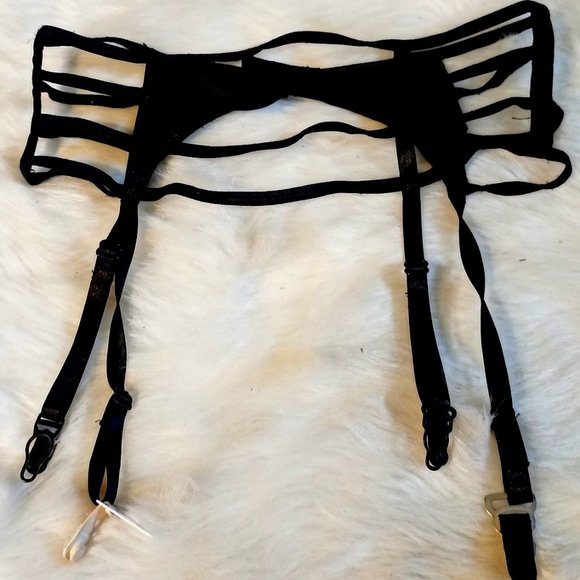 Vintage Stretch Black Strappy Garter Size Sm - Picture 1 of 5